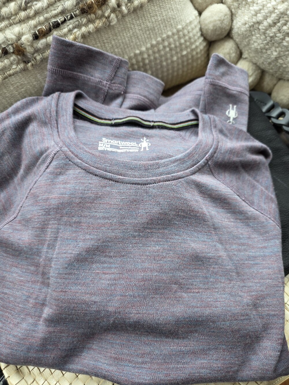Smartwool Merino 250 Base Layer Crew Top Women’s Medium Chalk Violet Heather 100